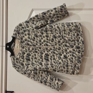 Zara Leopard Print Coat Jacket Size 7-8Y